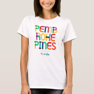 Camiseta Pembroke Pines Flórida Meio do Século, Arte Pop