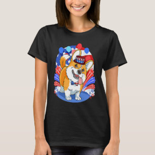 Camiseta Pembroke Welsh Corgi 4 de Julho Tio Sam América
