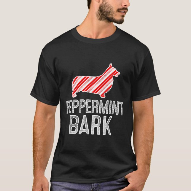 Camiseta Pembroke Welsh Corgi Peppermint Bark Natal Cachorr (Frente)