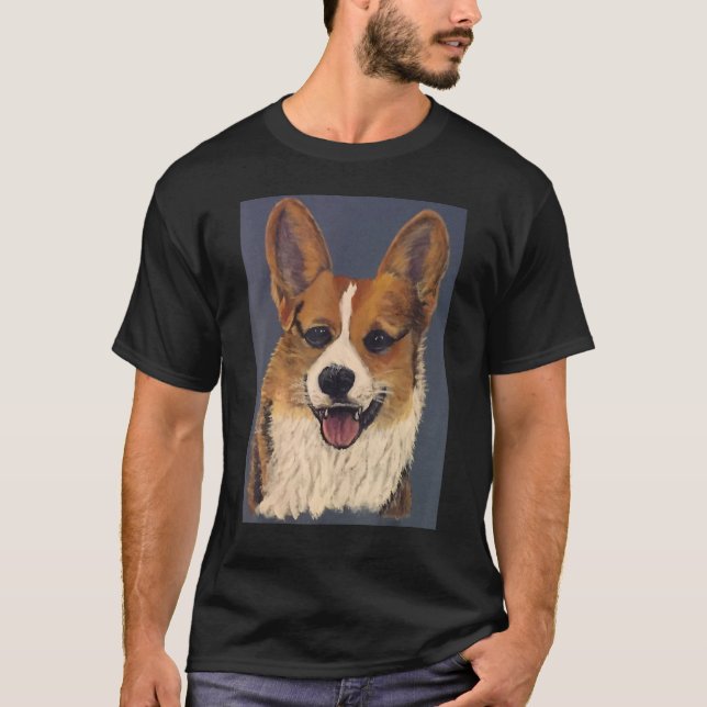 Camiseta Pembroke Welsh Corgi Pintado a Óleo (Frente)
