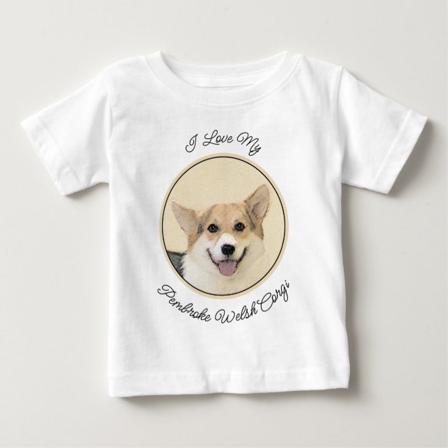 Camiseta Pembroke Welsh Corgi - Pintura Original para Cacho (Frente)