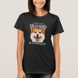 Camiseta Pembroke Welsh Corgi Tenho Amigos em Baixo Lugar