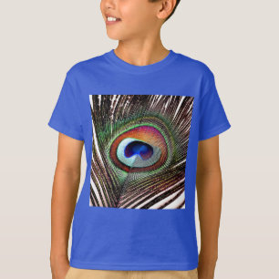 Camiseta Pena Colorida de Pavão de Cobre