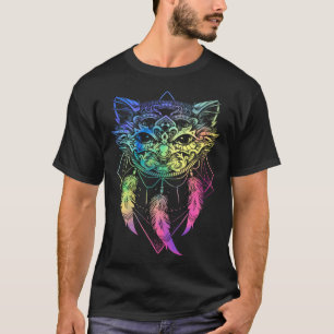Camiseta Pena de Apanhador de Sonhos de Gato Pastel Gótico