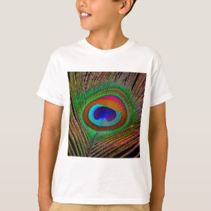 Camiseta Pena de Pavão de Cobre Vibrante