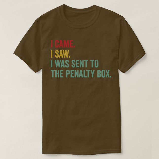 Camiseta Penalidade Engraçada De Hockey Com Hóquei No Gelo (Frente do Design)
