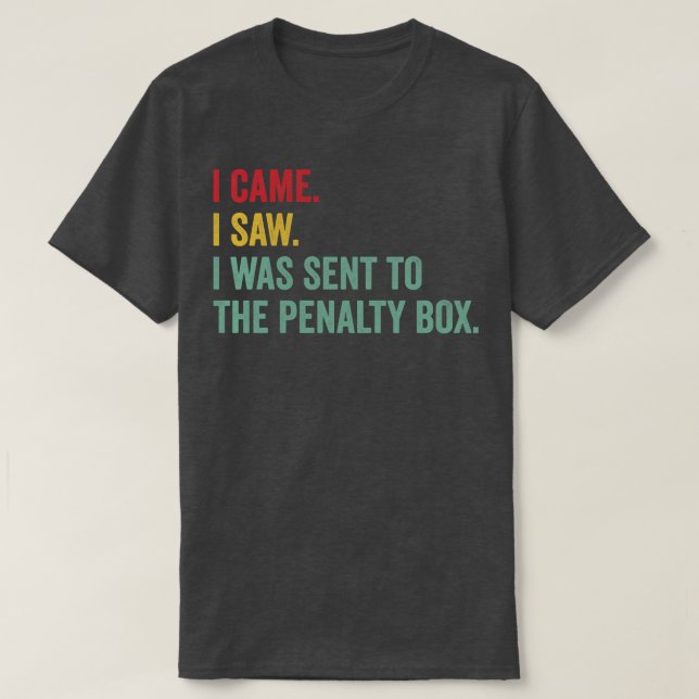 Camiseta Penalidade Engraçada De Hockey Com Hóquei No Gelo (Frente do Design)