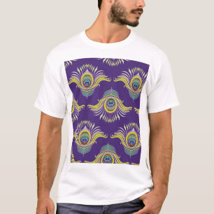 Camiseta Penas de pavão: fundo sem soldadura vintage.