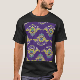 Camiseta Penas de pavão: fundo sem soldadura vintage.