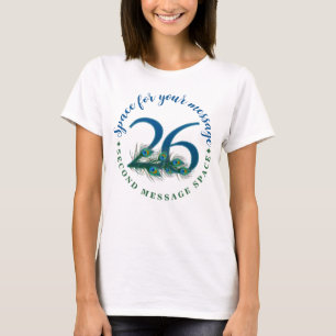 Camiseta Penas de Pavão para Aniversário ou Aniversário de