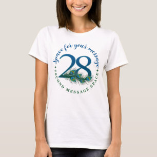 Camiseta Penas de Pavão para Aniversário ou Aniversário de