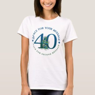 Camiseta Penas de Pavão para Aniversário ou Aniversário de 