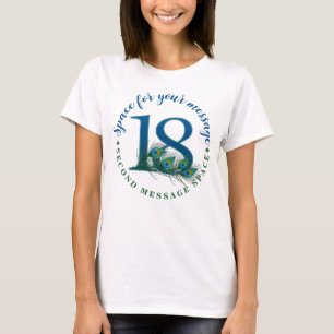 Camiseta Penas de Pavão para Aniversário ou Aniversário de 