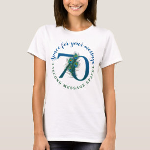Camiseta Penas de Pavão para Aniversário ou Aniversário de