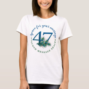Camiseta Penas de Pavão para o 47º Aniversário ou Bodas