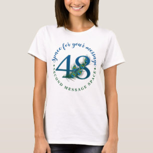 Camiseta Penas de Pavão para o 48º Aniversário ou Bodas