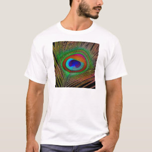 Camiseta Penas de Peacock de Cobre Vibrantes
