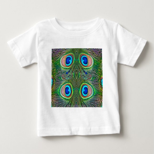 Camiseta Penas de Peacock Kaleidoscope Impressão (Frente)