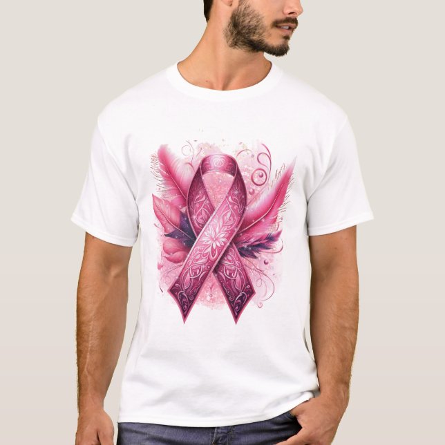Camiseta Penas de SENSIBILIZAÇÃO DO CANCER DA MAMA (Frente)