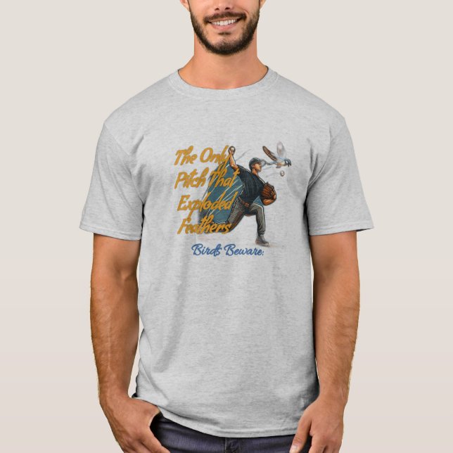 Camiseta Penas Explosivas, Beisebol Engraçado (Frente)