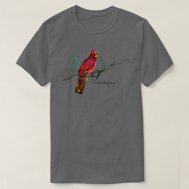 Camiseta penas vermelhas (Frente do Design)