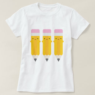 Camiseta Pencils Felizes Kawaii