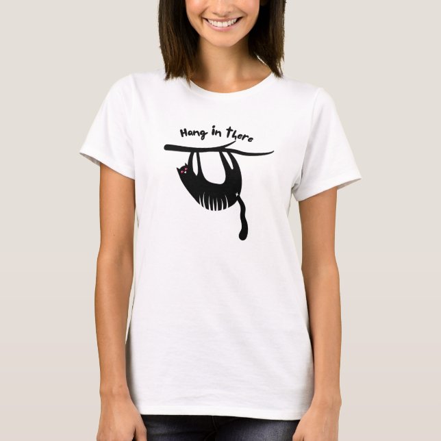 Camiseta pendurado ali gato (Frente)