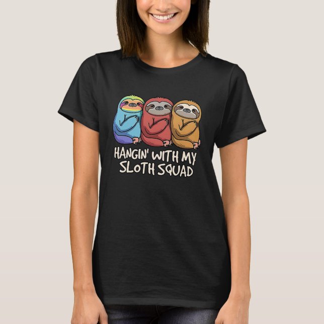Camiseta Pendurado com a Minha Turma de Preguiças (Frente)