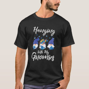 Camiseta Pendurado Com Meu Gnomies Puzzle Conscientização d