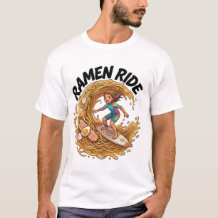 Camiseta Pendure-se na Onda de um Ramen Saboroso