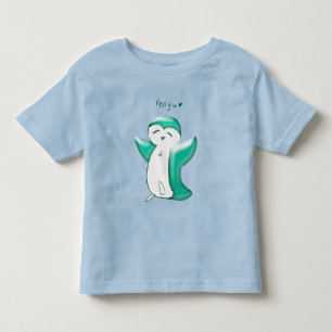 Camiseta Pengu Pengim Feliz (Verde) para Criança