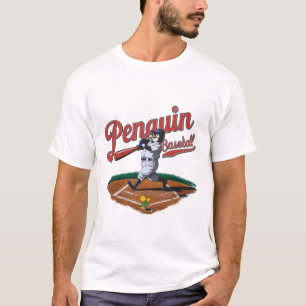 Camiseta Penguin Baseball Engraçado