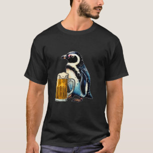 Camiseta Penguin Bebendo Beer Oktoberfest Holiday F