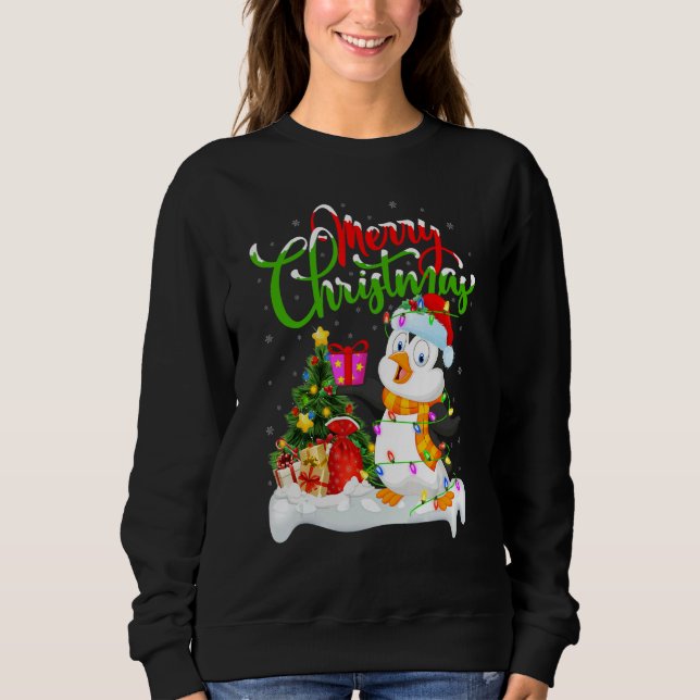 Camiseta Penguin Bird   Xmas Decorations Santa Penguin Chri (Frente)