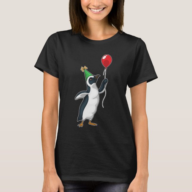 Camiseta Penguin Birthday Balon (Frente)