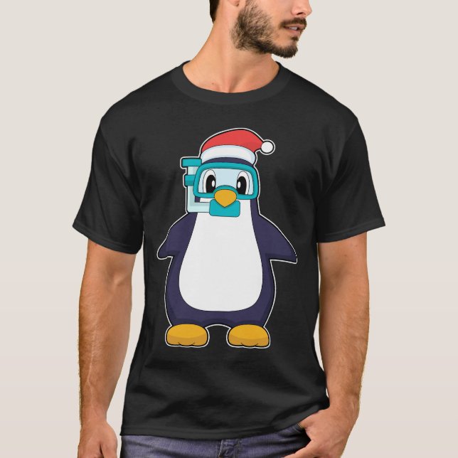 Camiseta Penguin Christmas Diving (Frente)