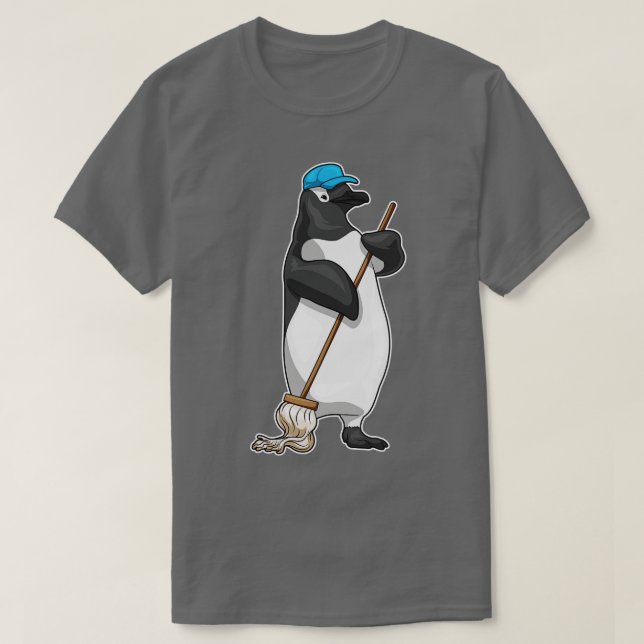 Camiseta Penguin Cleaner Mop (Frente do Design)