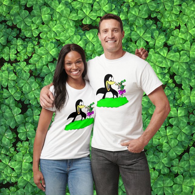 Camiseta Penguin e Leprechaun Unisex (Penguin and Leprechaun Unisex T-Shirt)