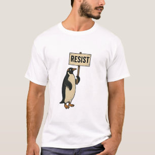 Camiseta Penguin Engraçado Resiste Protesto Contra Tarrifs
