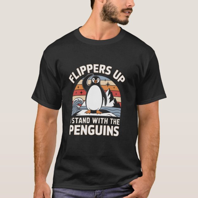 Camiseta Penguin Flippers Eu Pego Os Pinguins (Frente)
