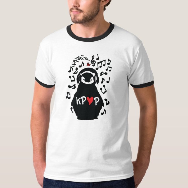 Camiseta PENGUIN OUVE KPOP MÚSIC Ringer T- (Frente)