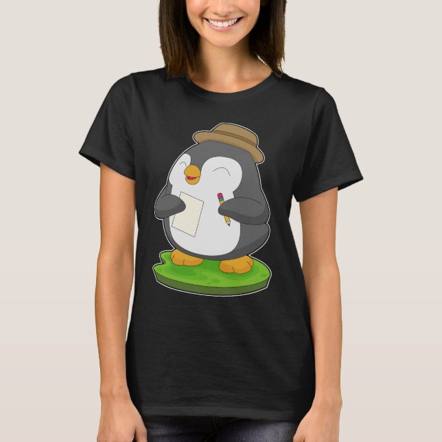 Camiseta Penguin Pencil Paper School (Frente)
