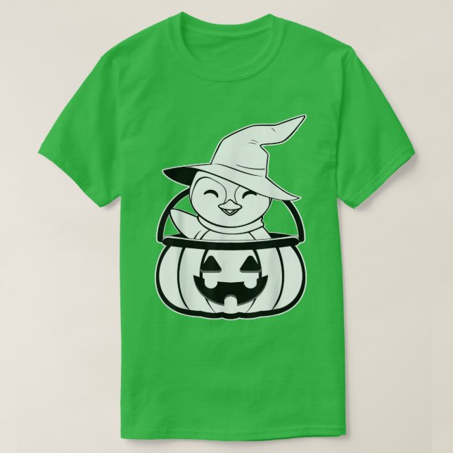 Camiseta Penguin Pumpkin Preguiçoso Halloween Costume Jack  (Frente do Design)