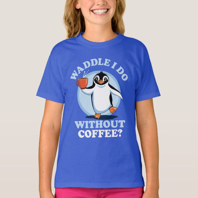 Camiseta Penguin Pun | Mão I Sem Café (Frente)