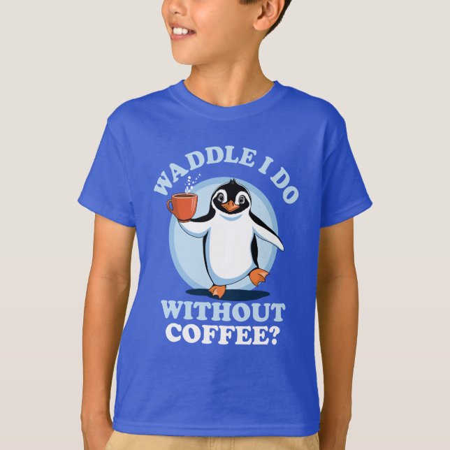 Camiseta Penguin Pun | Mão I Sem Café (Frente)