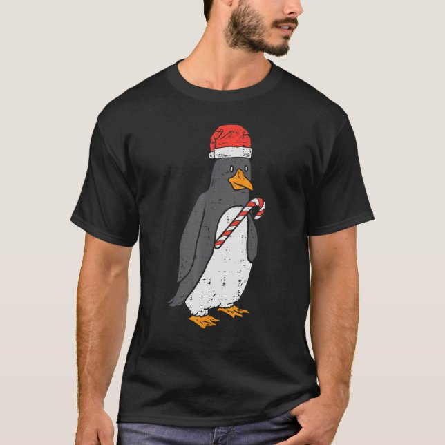 Camiseta Penguin Santa Animal Christmas Xmas Women Girls (Frente)