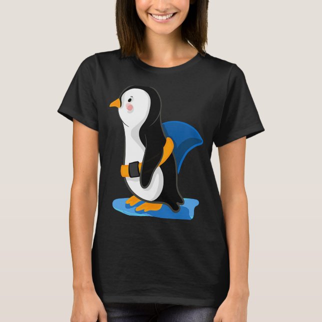 Camiseta Penguin shark fin  illustration (Frente)