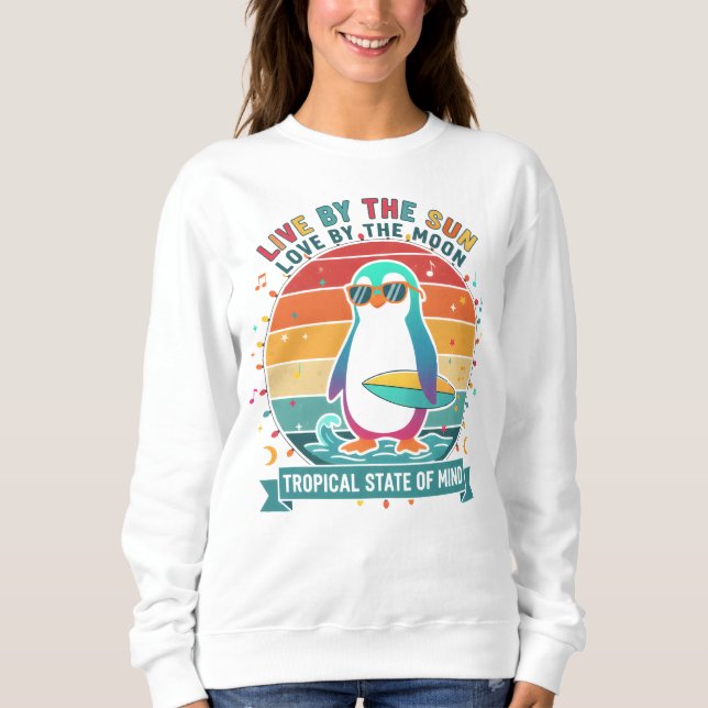 Camiseta Penguin Surfista Manga Longa (Frente)