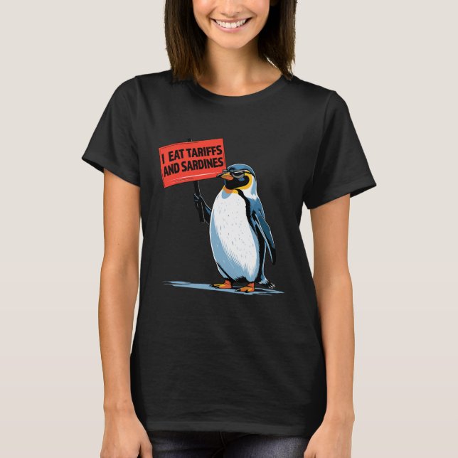 Camiseta Penguin Tarifado Engraçado Eu Comi Tarifas E Sardi (Frente)