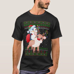 Camiseta Penguin Xmas Sweater Style Fegly Papais noeis Peng
